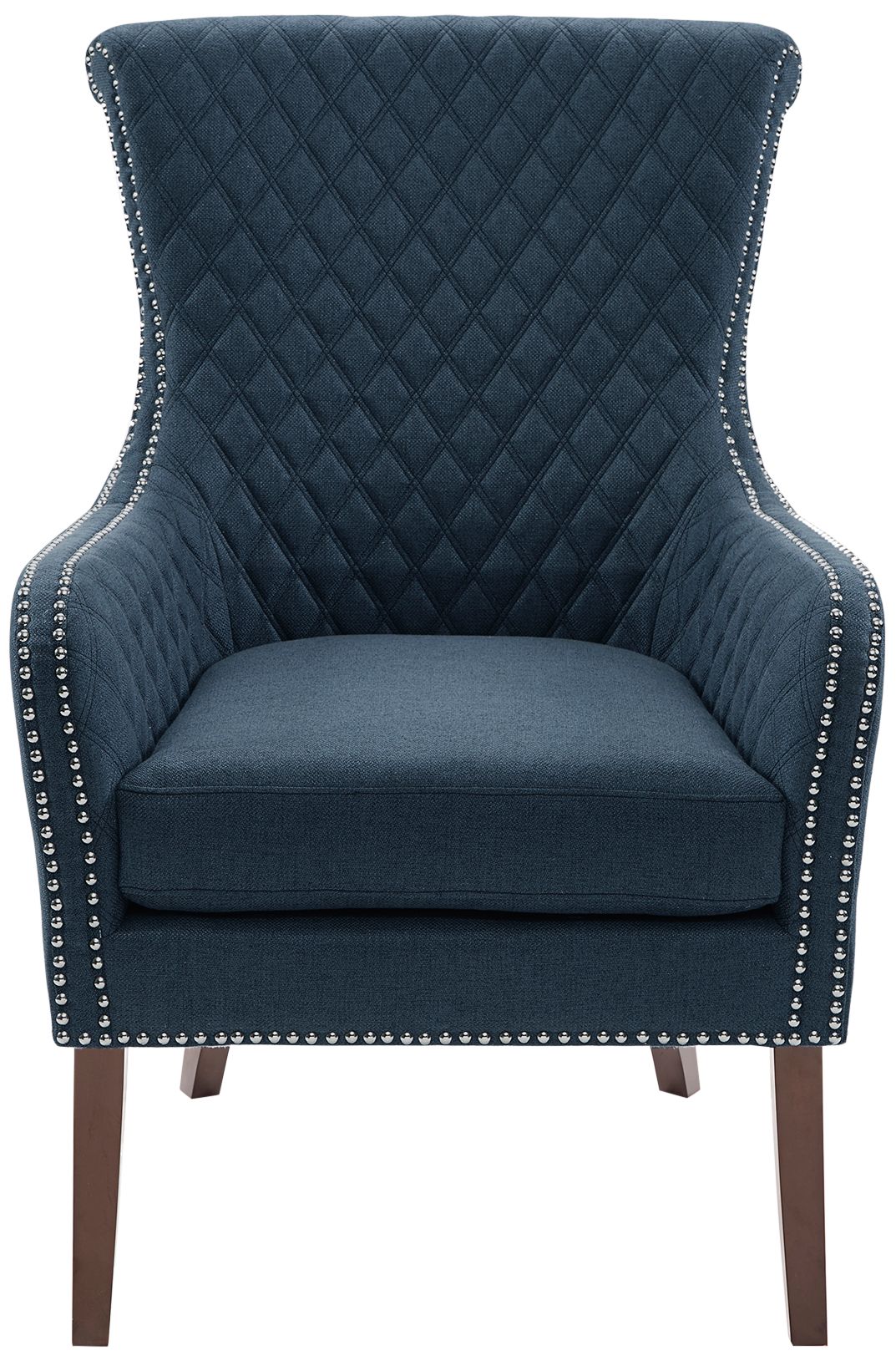 Heston Dark Blue Fabric Quilted Accent Chair