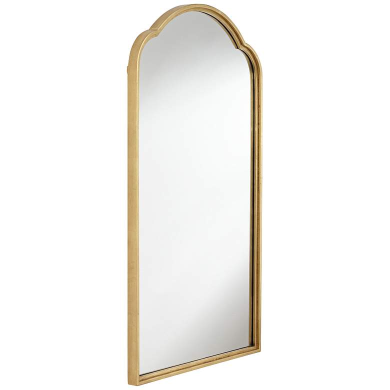 Image 5 Heston Metallic Gold Leaf 24 inch x 43 1/4 inch Arch Top Wall Mirror more views