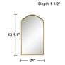 Heston Metallic Gold Leaf 24" x 43 1/4" Arch Top Wall Mirror
