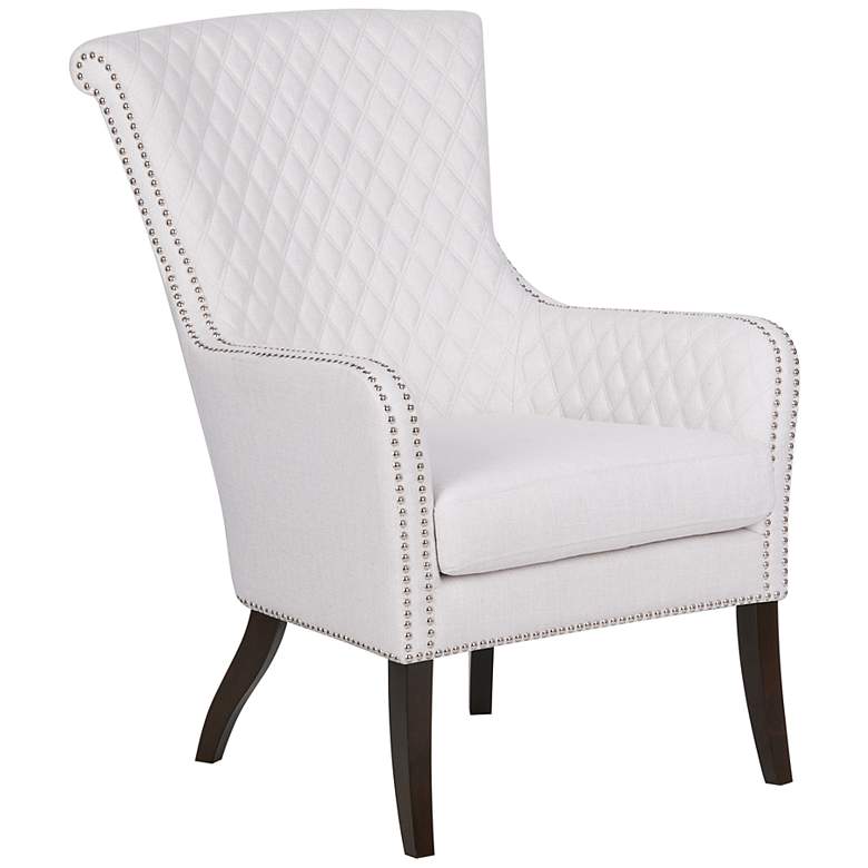 Image 2 Heston Natural Fabric Quilted Accent Chair