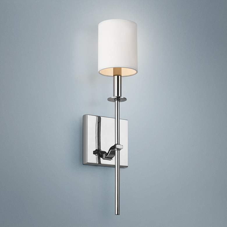 Image 1 Hewitt 19 1/2" High Polished Nickel Wall Sconce