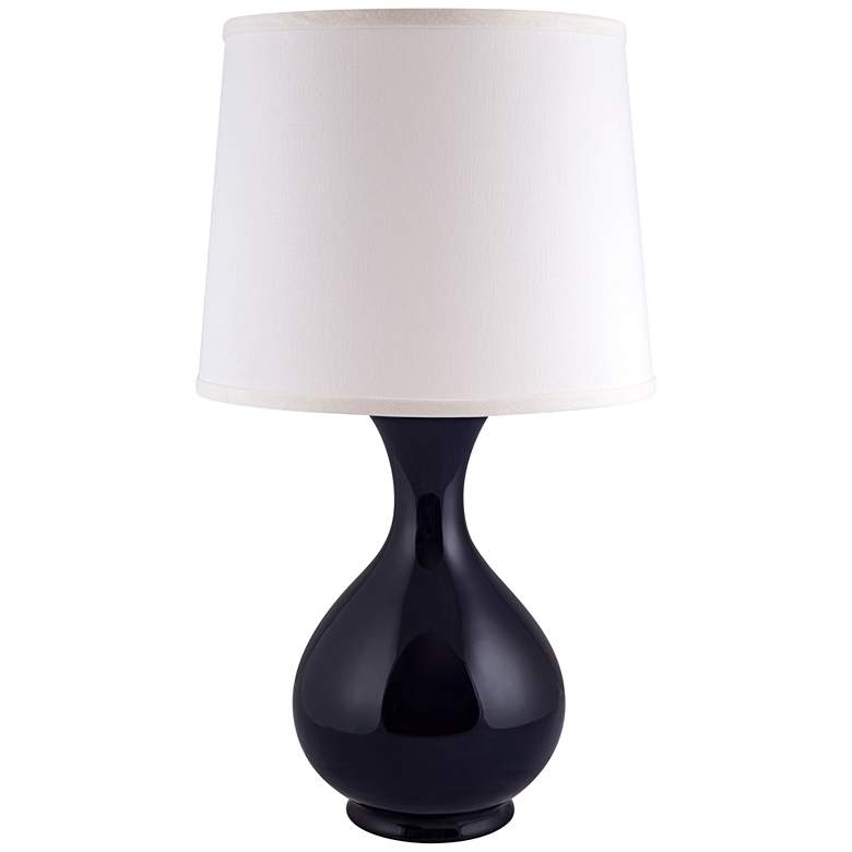 Image 1 Hewitt 22 1/2" Navy Blue Gloss Jar Ceramic Accent Table Lamp