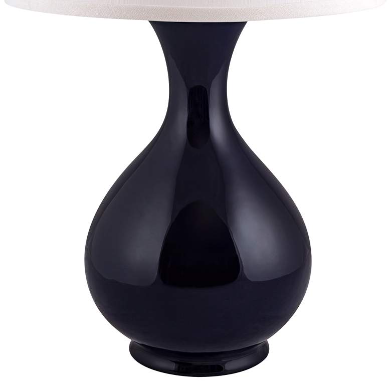 Image 2 Hewitt 22 1/2 inch Navy Blue Gloss Jar Ceramic Accent Table Lamp more views