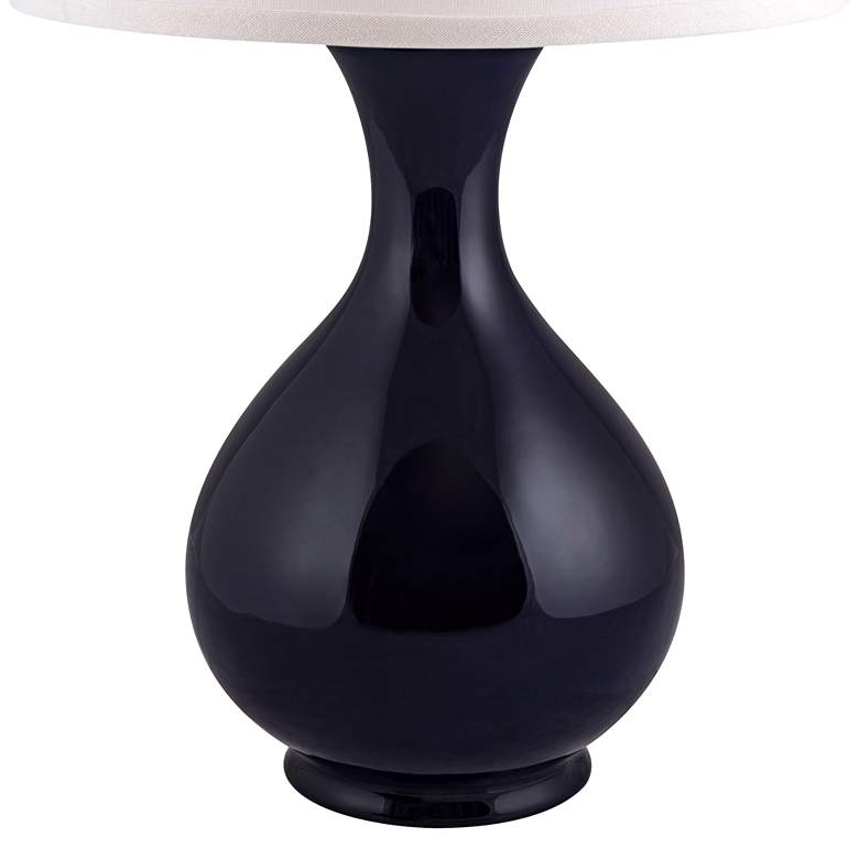 Image 2 Hewitt 22 1/2" Navy Blue Gloss Jar Ceramic Accent Table Lamp more views