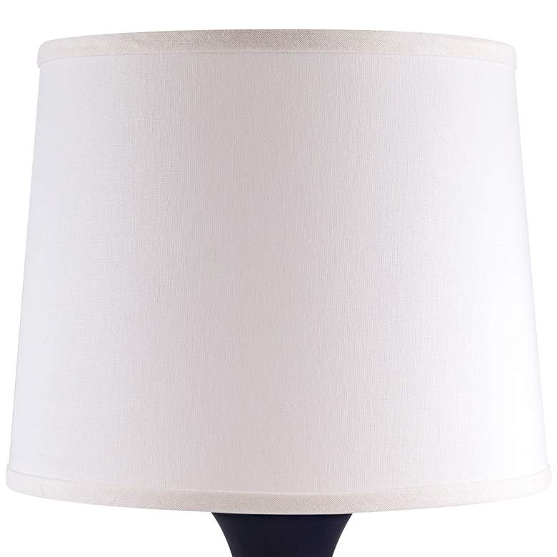 Image 3 Hewitt 22 1/2" Navy Blue Gloss Jar Ceramic Accent Table Lamp more views