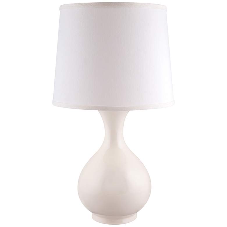 Image 1 Hewitt 22 1/2 inch White Gloss Jar Ceramic Accent Table Lamp