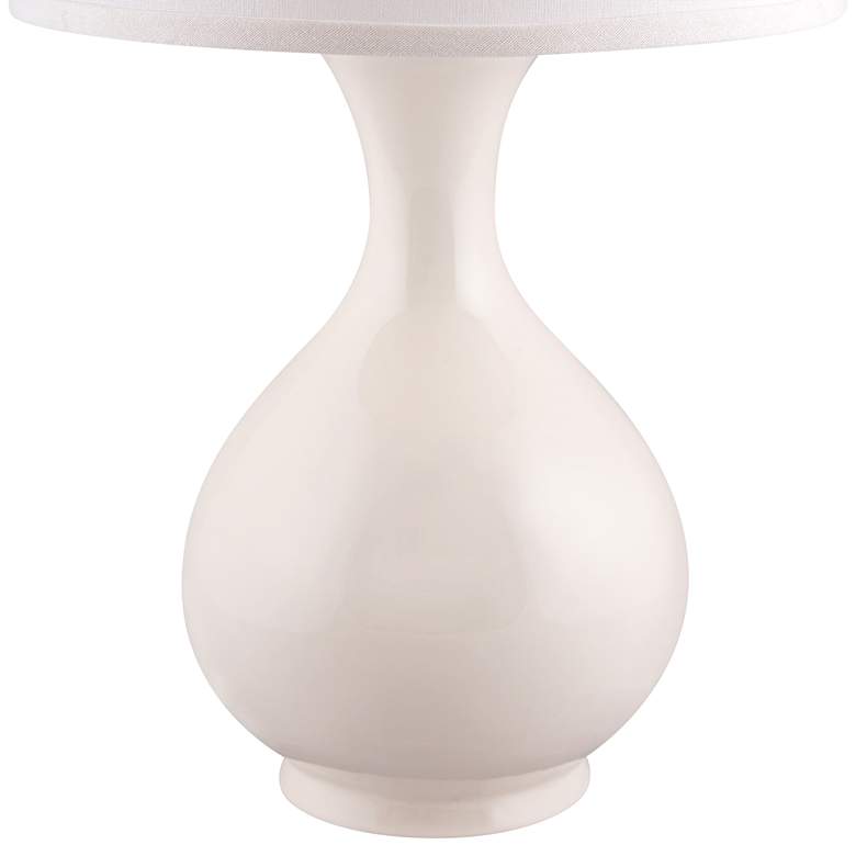 Image 2 Hewitt 22 1/2 inch White Gloss Jar Ceramic Accent Table Lamp more views