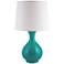 Hewitt Bayside Turquoise Gloss Jar Ceramic Accent Table Lamp