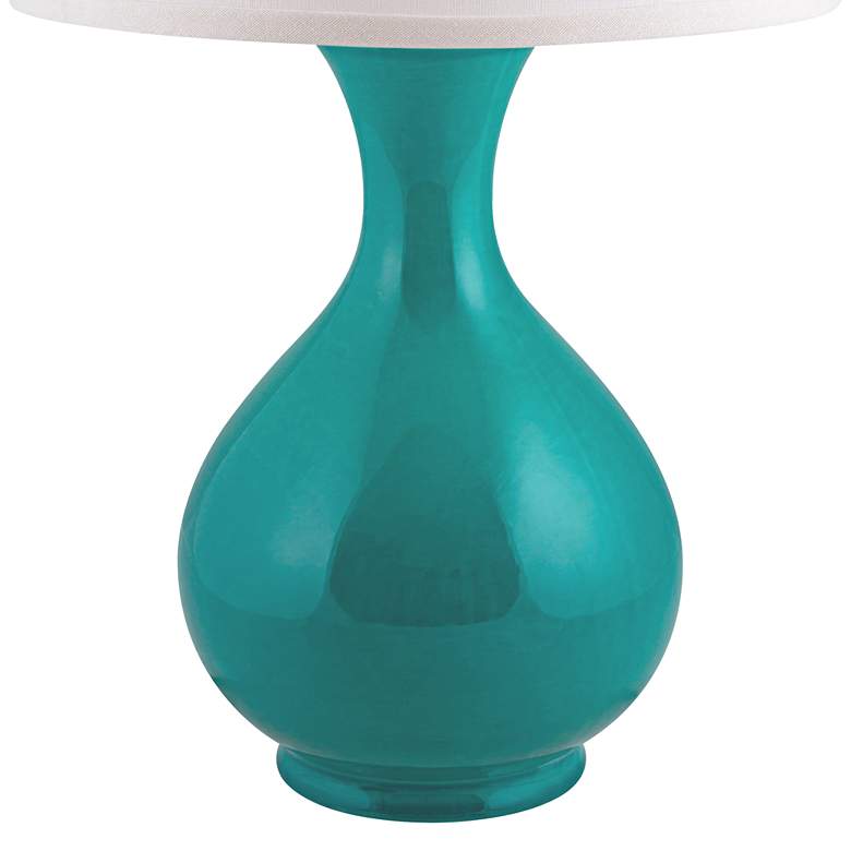 Image 2 Hewitt Bayside Turquoise Gloss Jar Ceramic Accent Table Lamp more views