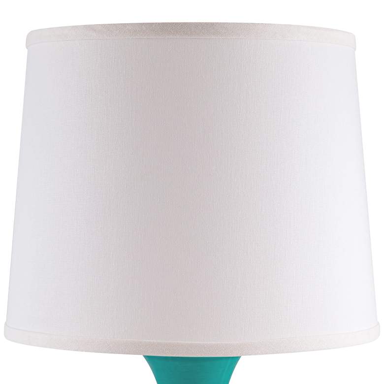 Image 3 Hewitt Bayside Turquoise Gloss Jar Ceramic Accent Table Lamp more views