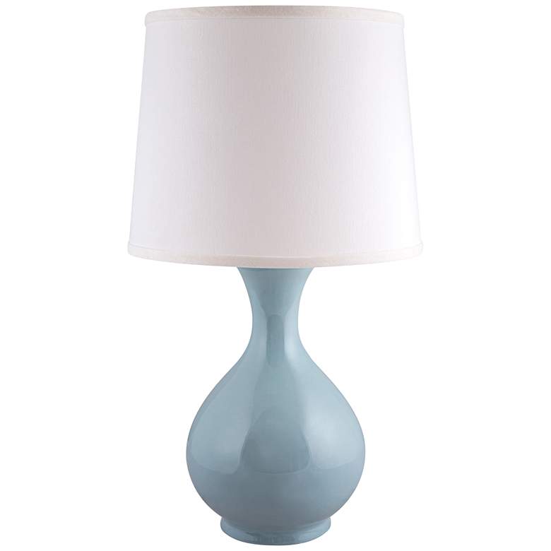 Image 1 Hewitt Mist Blue Gloss Jar Ceramic Accent Table Lamp