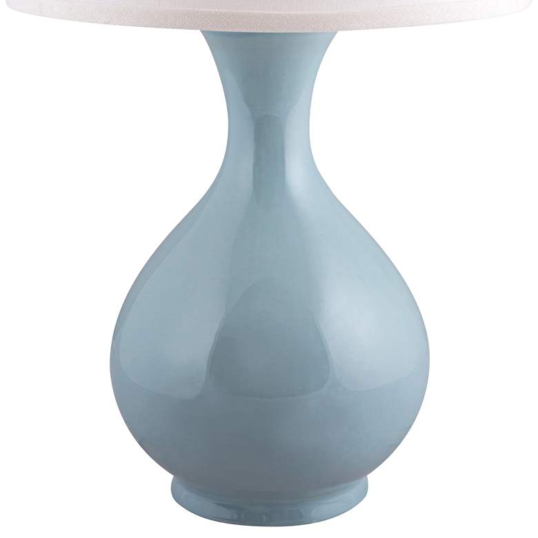 Image 2 Hewitt Mist Blue Gloss Jar Ceramic Accent Table Lamp more views