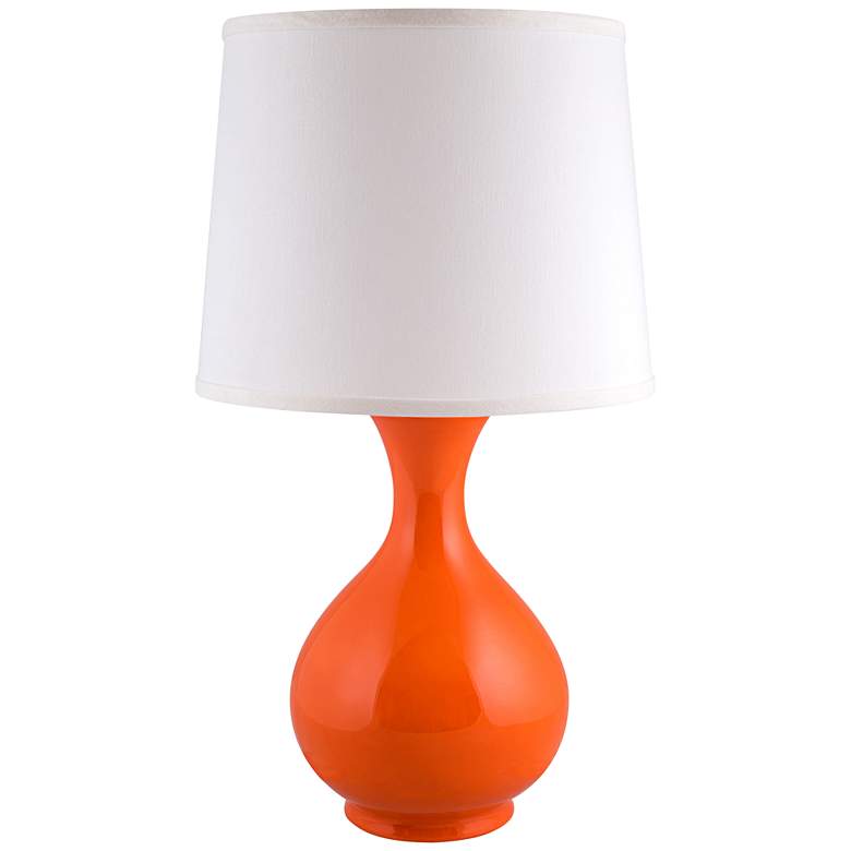 Image 1 Hewitt Orange Nectar Gloss Jar Ceramic Accent Table Lamp