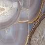 4_Hex 6" Wide Antique Brass and Agate Stone Mini Pendant more views
