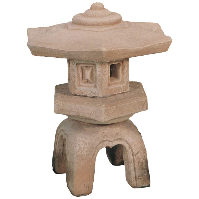 Image 1 Hexagon Lantern 18" High Sorrento Sandstone Garden Accent