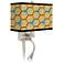 Hexagon Starburst Giclee LED Reading Light Plug-In Sconce