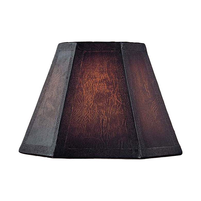 Image 1 Hexagonal Brown Parchment Lamp Shade 3x7x5 (Clip-On)