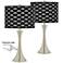 Hexahedron Trish Brushed Nickel Touch Table Lamps Set of 2