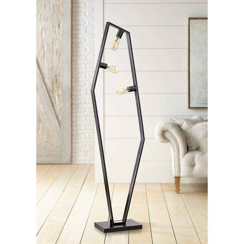 Image 1 Hexamination Bronze 3-Light Floor Lamp
