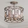 1_Hexly 16"W Bronze and Silver 3-Light Ceiling Light