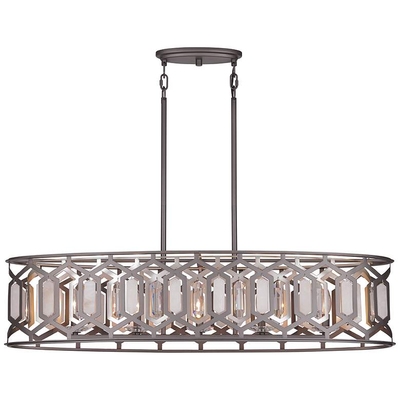 Image 2 Hexly 44" Wide Bronze with Silver 5-Light Island Chandelier