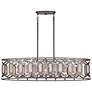 2_Hexly 44" Wide Bronze with Silver 5-Light Island Chandelier