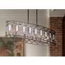 1_Hexly 44" Wide Bronze with Silver 5-Light Island Chandelier