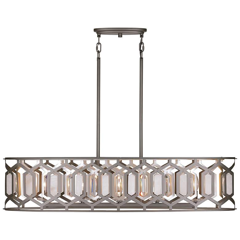 Image 3 Hexly 44" Wide Bronze with Silver 5-Light Island Chandelier more views