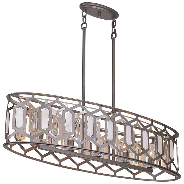 Image 5 Hexly 44" Wide Bronze with Silver 5-Light Island Chandelier more views