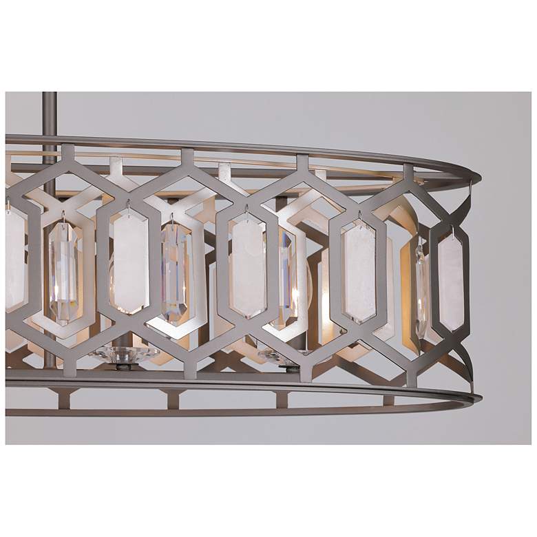 Image 7 Hexly 44" Wide Bronze with Silver 5-Light Island Chandelier more views