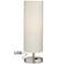 Heyburn Brushed Steel Accent Table Lamp w/ Built-in USB Port
