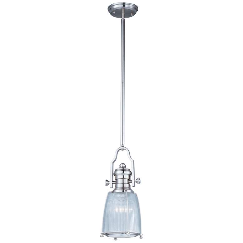 Image 1 Hi-Bay 1-Light 9" Wide Satin Nickel Pendant Light