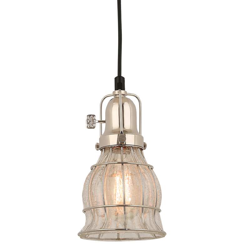 Image 1 Hi-Lite Aubrey 5 1/4" Wide Polished Nickel Blown Glass Mini Pendant