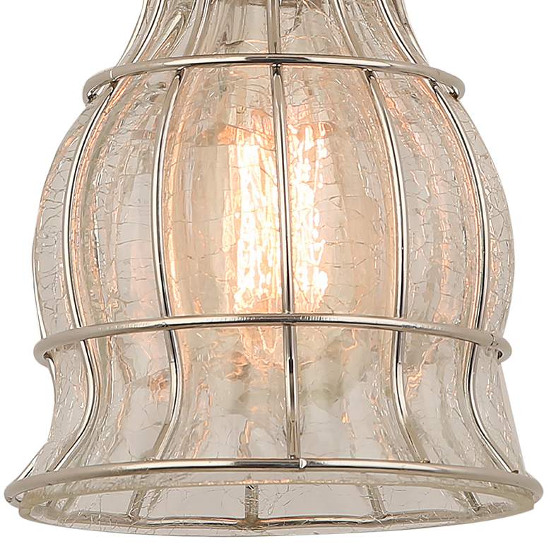 Image 2 Hi-Lite Aubrey 5 1/4" Wide Polished Nickel Blown Glass Mini Pendant more views