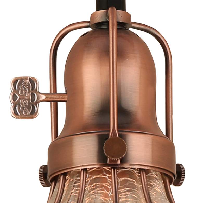 Image 3 Hi-Lite Aubrey 5 1/4" Wide Weathered Copper Blown Glass Mini Pendant more views