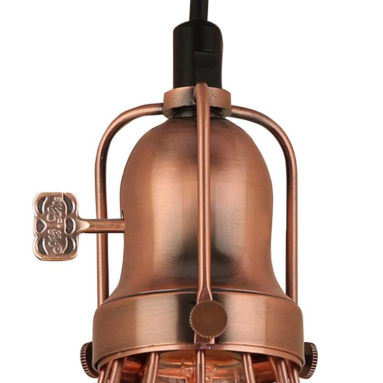 Image 3 Hi-Lite Aubrey 5 1/4 inch Wide Weathered Copper Mini Pendant Light more views