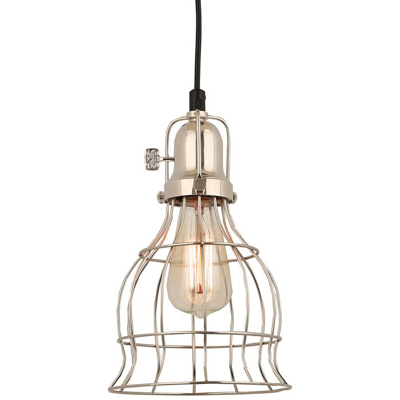 Image 1 Hi-Lite Aubrey 7 inch Wide Polished Nickel Mini Pendant Light