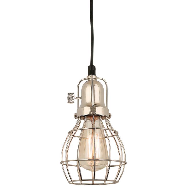 Image 1 Hi-Lite Baldwin 5 1/2 inch Wide Polished Nickel Mini Pendant Light