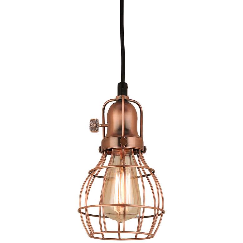 Image 1 Hi-Lite Baldwin 5 1/2" Wide Weathered Copper Mini Pendant Light
