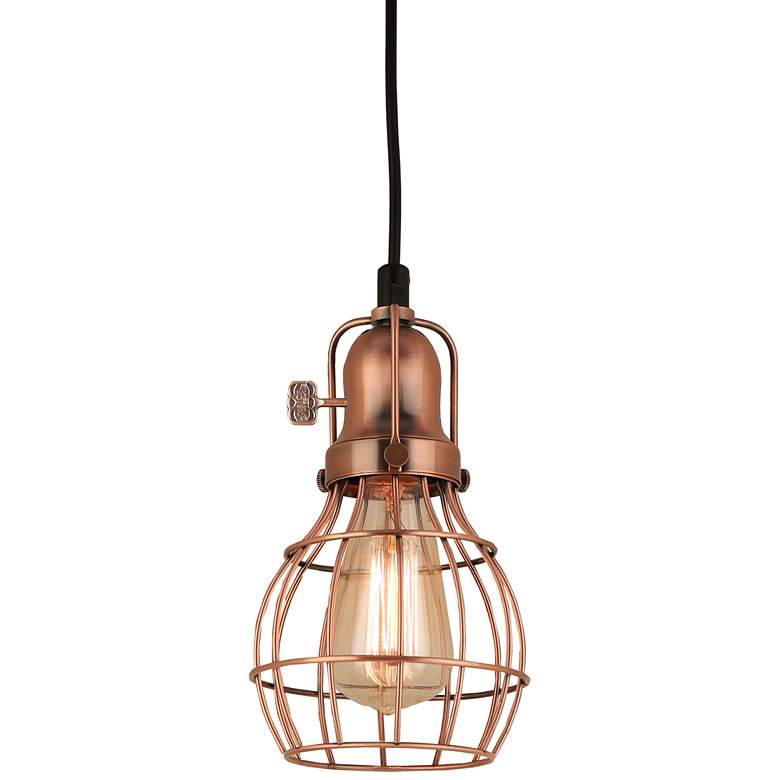 Image 1 Hi-Lite Baldwin 5 1/2 inch Wide Weathered Copper Mini Pendant Light