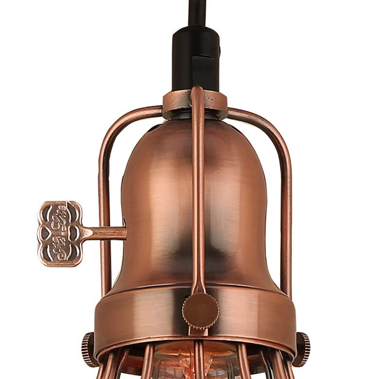 Image 3 Hi-Lite Baldwin 5 1/2 inch Wide Weathered Copper Mini Pendant Light more views