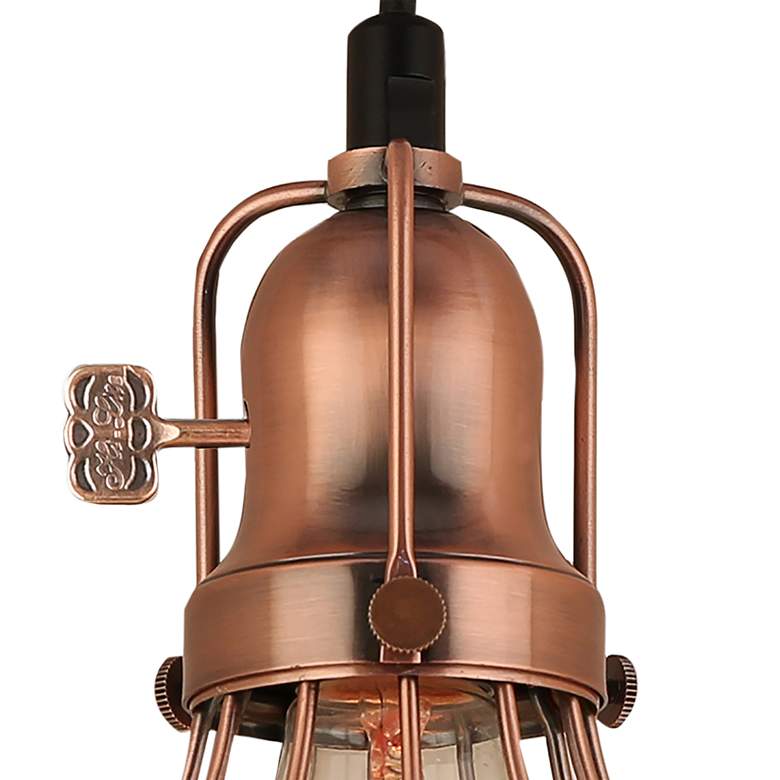 Image 3 Hi-Lite Baldwin 7 1/4 inch Wide Weathered Copper Mini Pendant Light more views