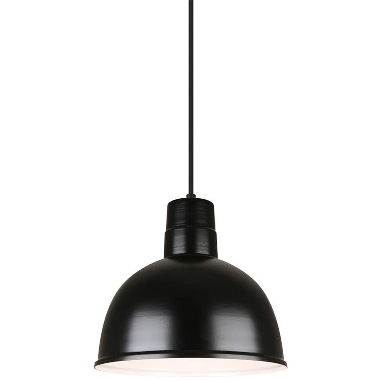 Image 2 Hi-Lite Deep Bowl 12" Wide Black Finish Dome Pendant Light