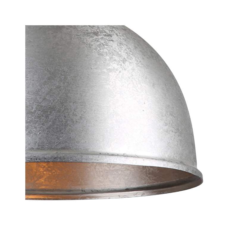 Image 3 Hi-Lite Deep Bowl Shade 12" Wide Galvanized Metal Dome Pendant Light more views