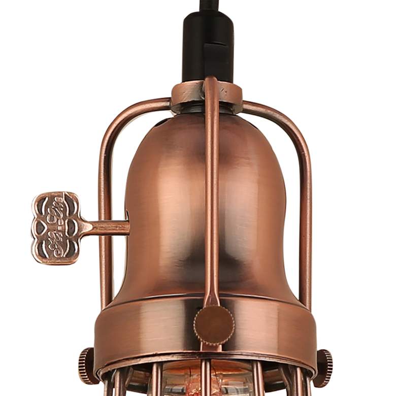 Image 3 Hi-Lite Lani 6" Wide Weathered Copper Mini Pendant Light more views