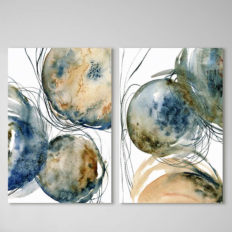 Image 2 Hibernation 64"W Free Floating 2-Piece Glass Wall Art Set