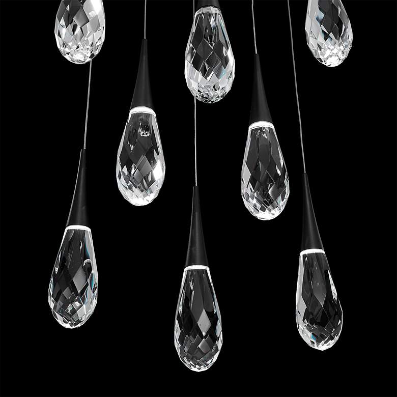 Image 4 Hibiscus 13"H x 20"W 13-Light Crystal Multi-Light Pendant in Blac more views