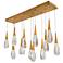 Hibiscus 13"H x 40"W 14-Light Crystal Multi-Light Pendant in Aged