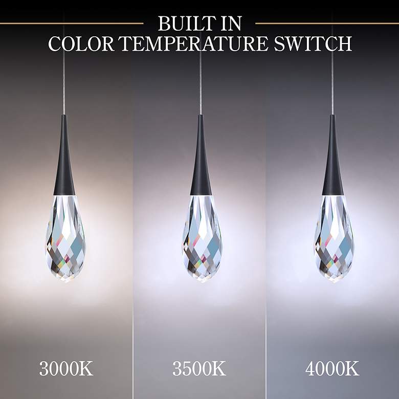 Image 2 Hibiscus 13"H x 40"W 14-Light Crystal Multi-Light Pendant in Blac more views