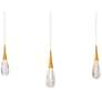 1_Hibiscus 13"H x 40"W 3-Light Crystal Multi-Light Pendant in Aged